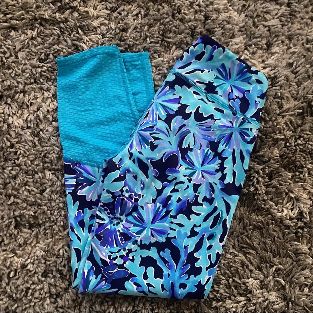 Lilly Pulitzer Blue Tropical Leggings
